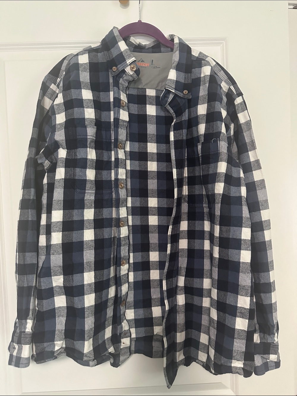 Ridgecut Toughwear Navy & White Plaid Button-Down Shirt